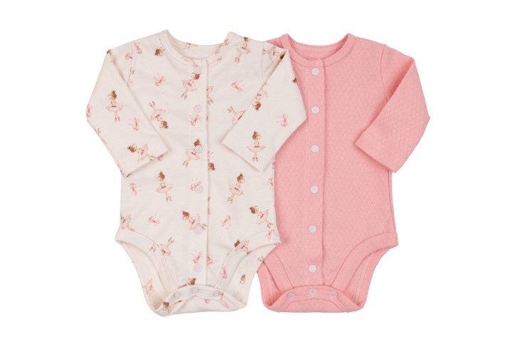 Kit Body Manga Longa Botão 2pçs