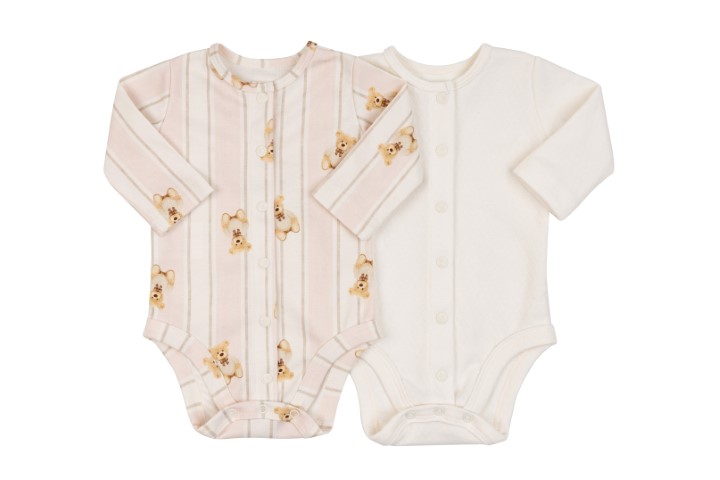 Kit Body Manga Longa Botão 2pçs