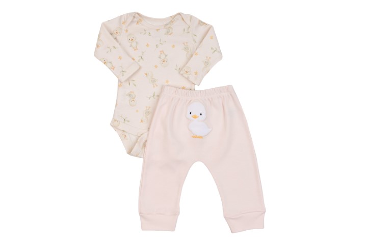 Kit Body Tradicional Manga Longa e Calça Bordada Bumbum 2pçs