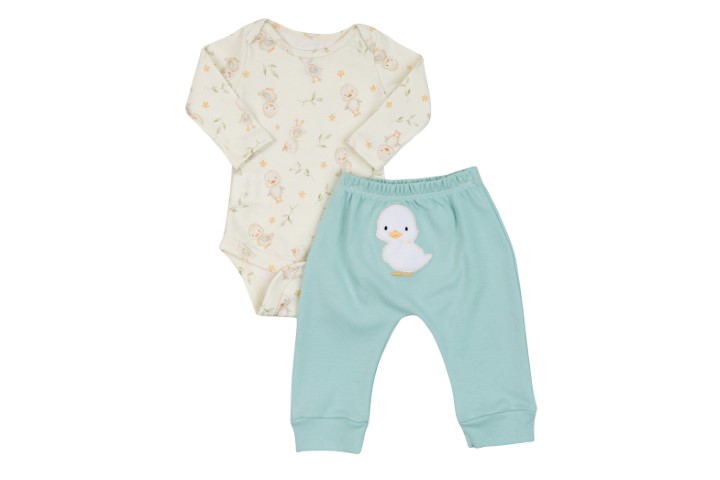 Kit Body Tradicional Manga Longa e Calça Bordada Bumbum 2pçs