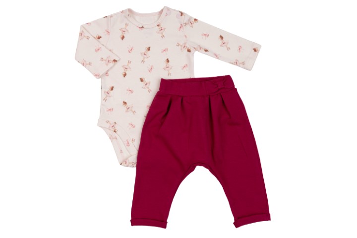 Kit Body Botão Ombro Manga Longa e Calça Saruel 2pçs