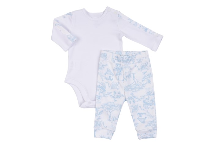 Kit Body Botão Ombro Manga Longa e Calça sem Pé 2pçs