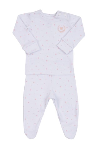 Pijama Bebê Blusa Botão Ombro e Calça 2pçs