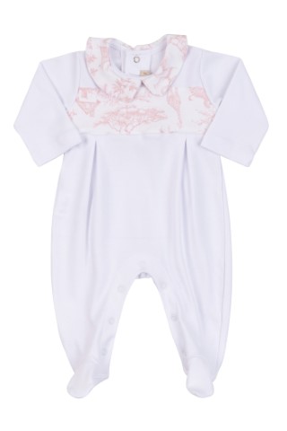 Macacão Gola e Barrado Estampado