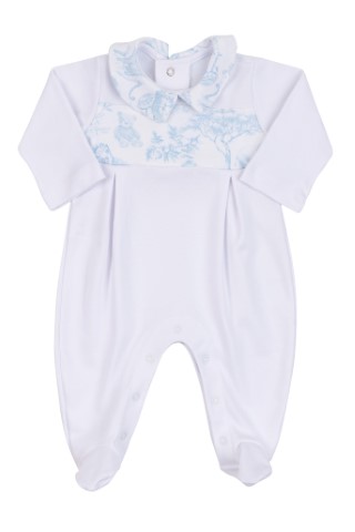 Macacão Gola e Barrado Estampado