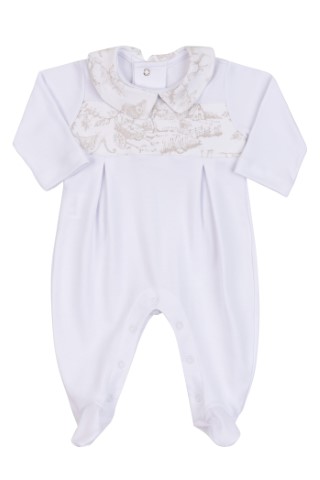 Macacão Gola e Barrado Estampado