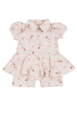 Macacão Curto Pólo Babado Feminino