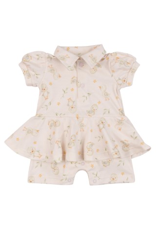 Macacão Curto Pólo Babado Feminino