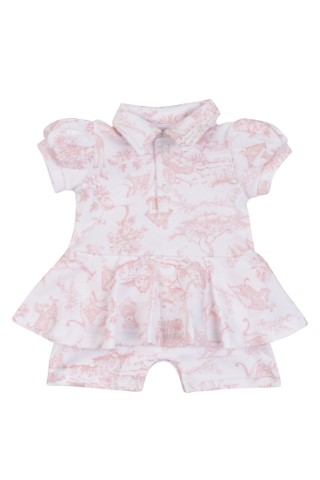 Macacão Curto Pólo Babado Feminino